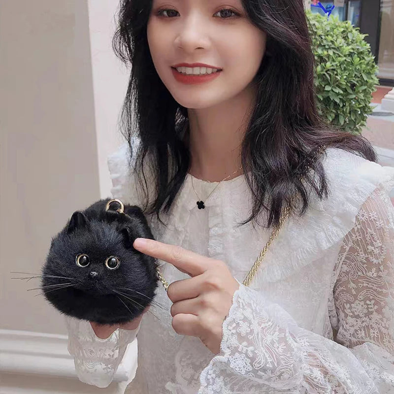 Luxury Mini Bag High Quality Female Bag Cute Black Cat Women'