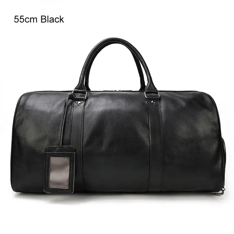 Luxury Genuine Leather Men Women Travel Bag Cow Leather Carry On Lugga