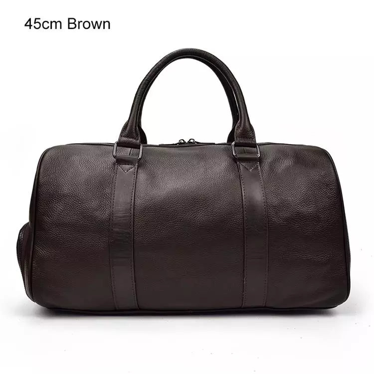 Luxury Genuine Leather Men Women Travel Bag Cow Leather Carry On Lugga