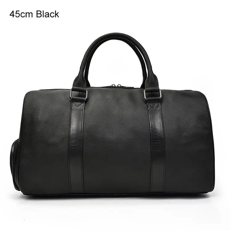 Luxury Genuine Leather Men Women Travel Bag Cow Leather Carry On Lugga