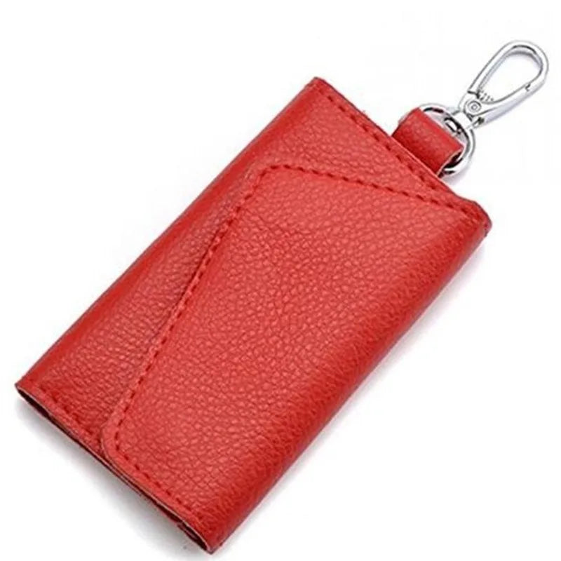 Leather Keychain Men Women Key Holder Organizer Pouch PU Case Split Ca