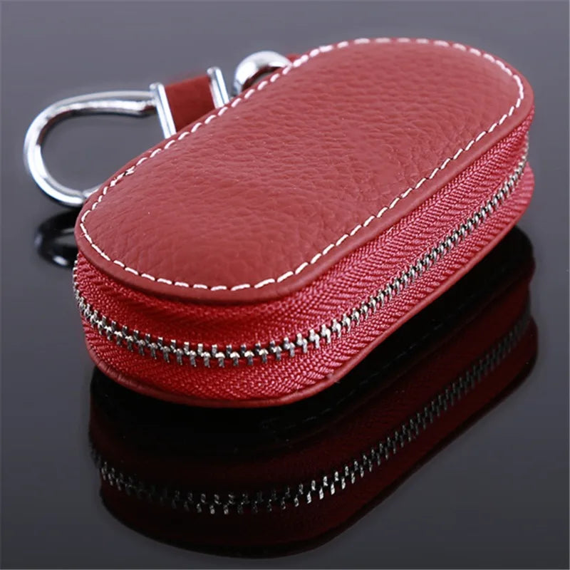 Leather Keychain Men Women Key Holder Organizer Pouch PU Case Split Ca