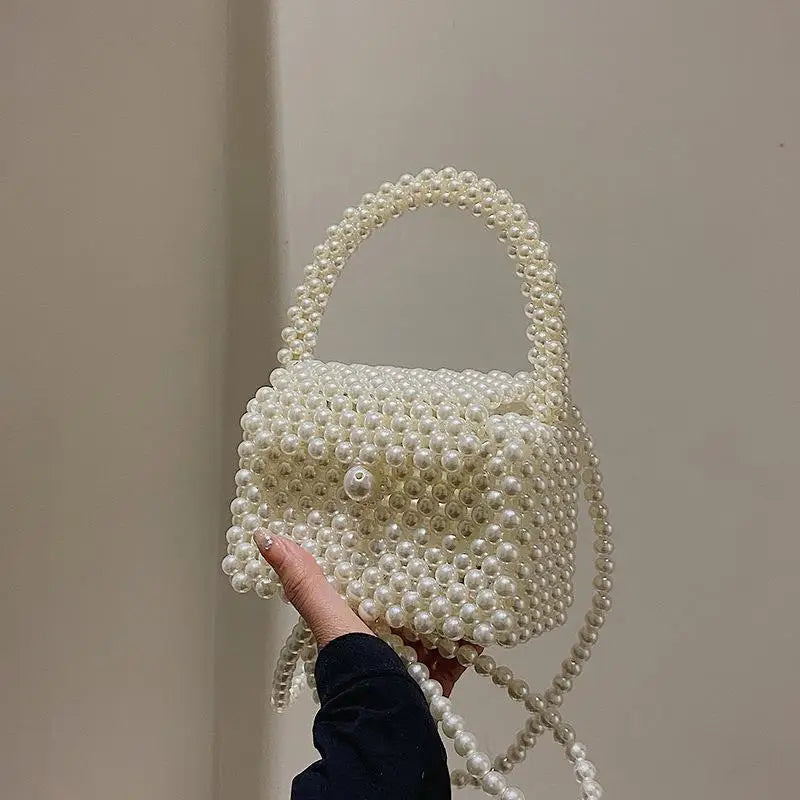 2023 Pearl Crossbody Bags Handmade Beaded Pearl Handbags Fashion Girl 