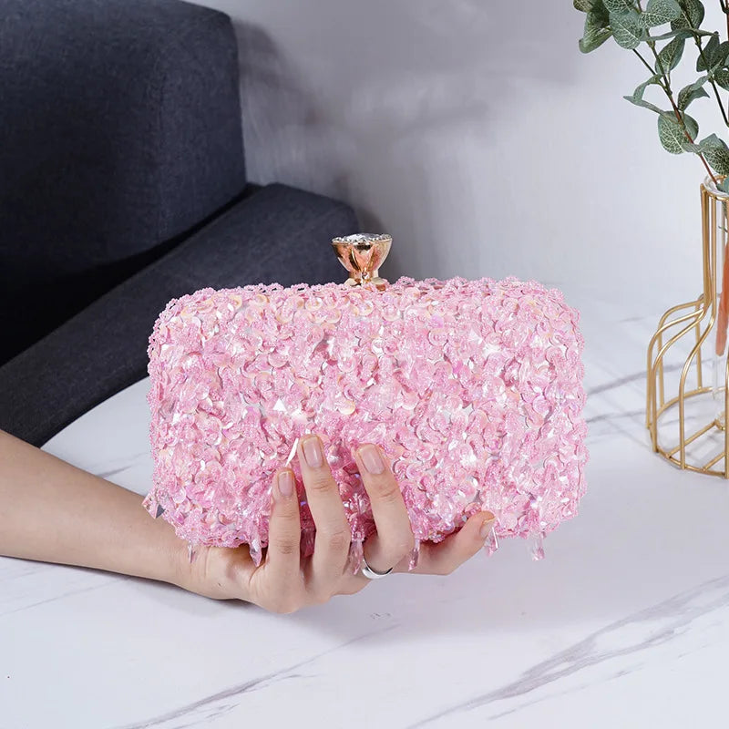 2022 New Women's Evening Bags Fashion Luxury Sequin Beaded Banquet Han