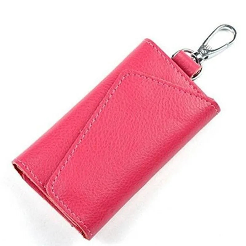 Leather Keychain Men Women Key Holder Organizer Pouch PU Case Split Ca