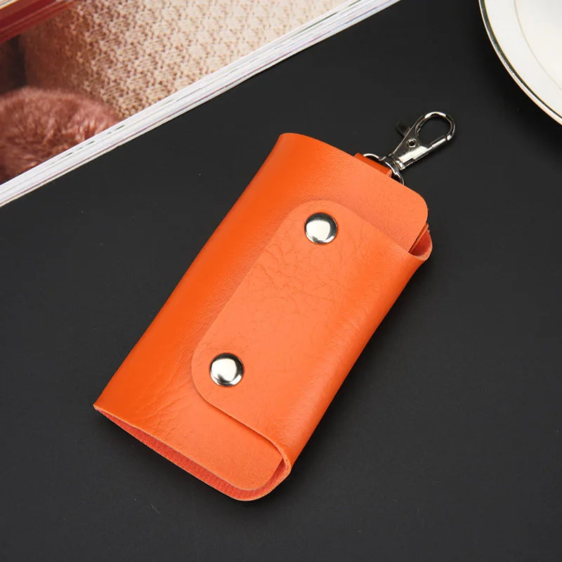 PU Leather Car Key Wallets Men Key Holder Housekeeper Keys Organizer W