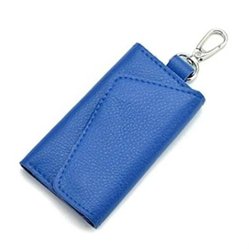 Leather Keychain Men Women Key Holder Organizer Pouch PU Case Split Ca