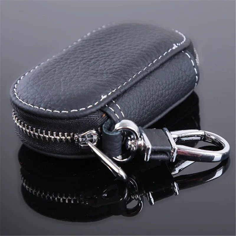 Leather Keychain Men Women Key Holder Organizer Pouch PU Case Split Ca