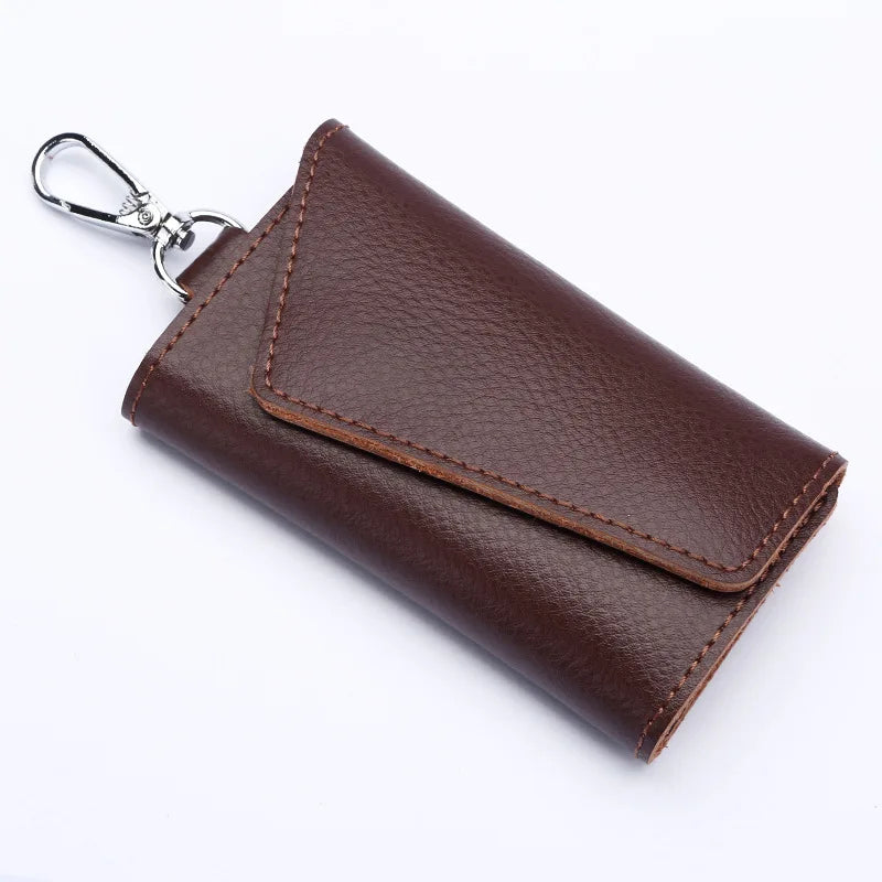 Leather Keychain Men Women Key Holder Organizer Pouch PU Case Split Ca