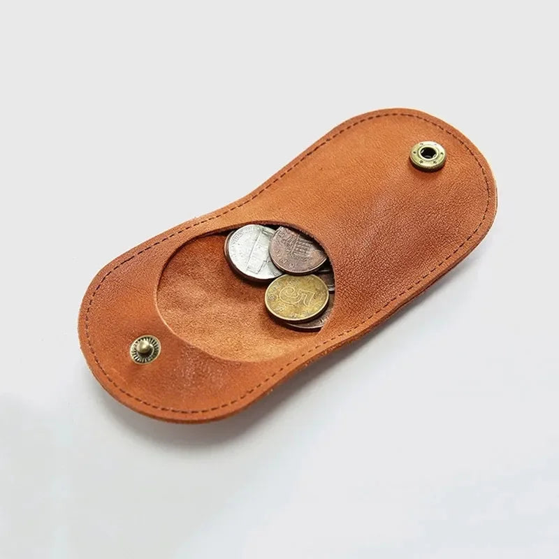 Women's Small Genuine Leather Coin Wallet Children Mini Purses Hasp Mo