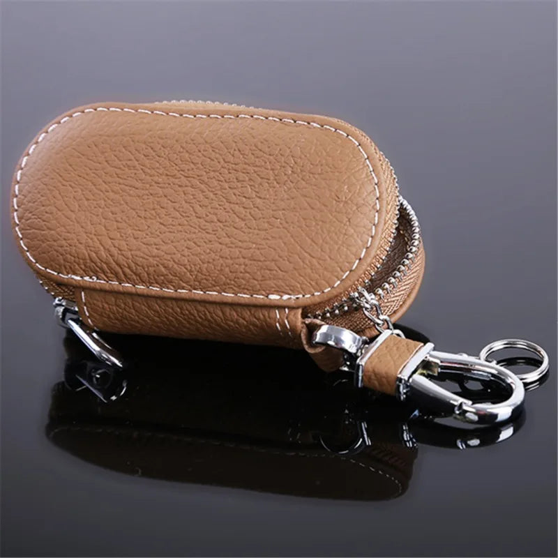 Leather Keychain Men Women Key Holder Organizer Pouch PU Case Split Ca