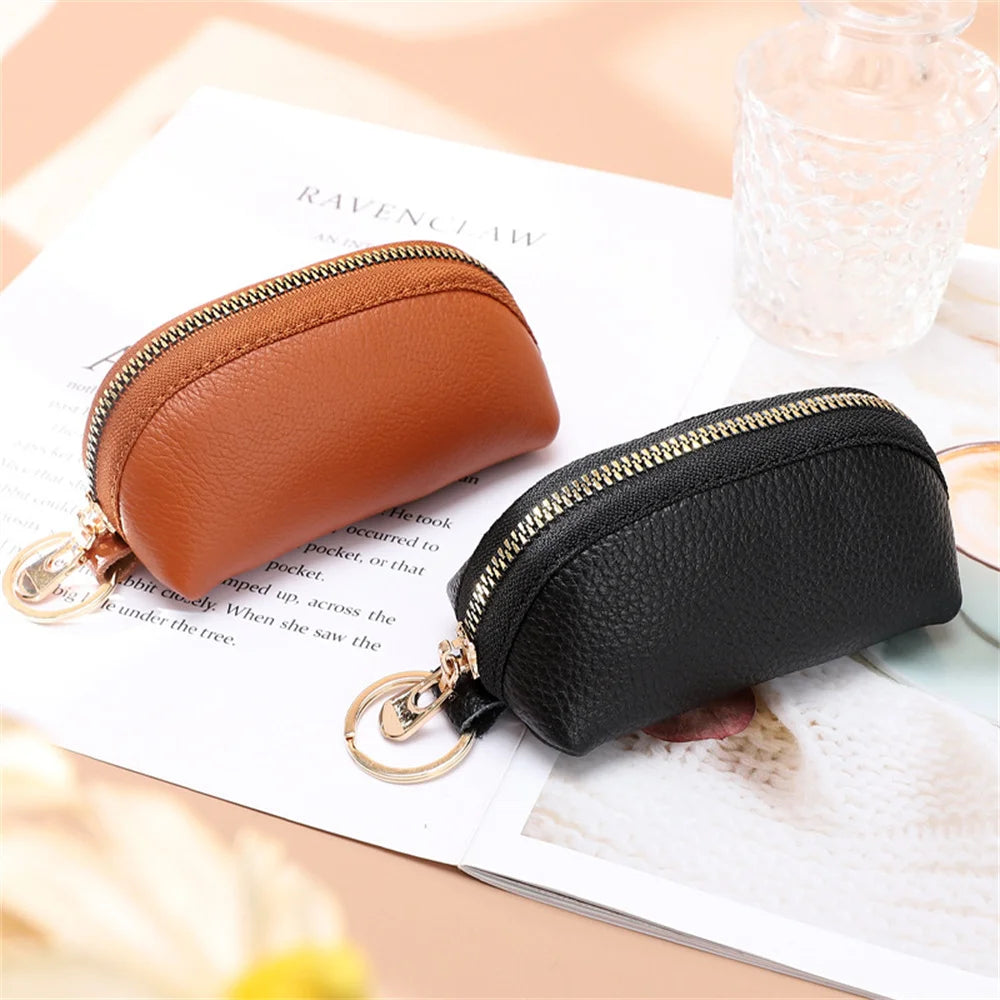 Soft Leather Key Holder Organizer Pouch Men Women Car Key Wallet House