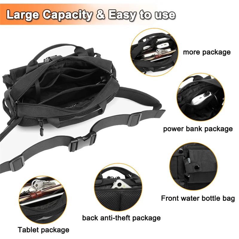 High Quality Waterproof Oxford Men's Waist Bags Multifunction Outdoor 