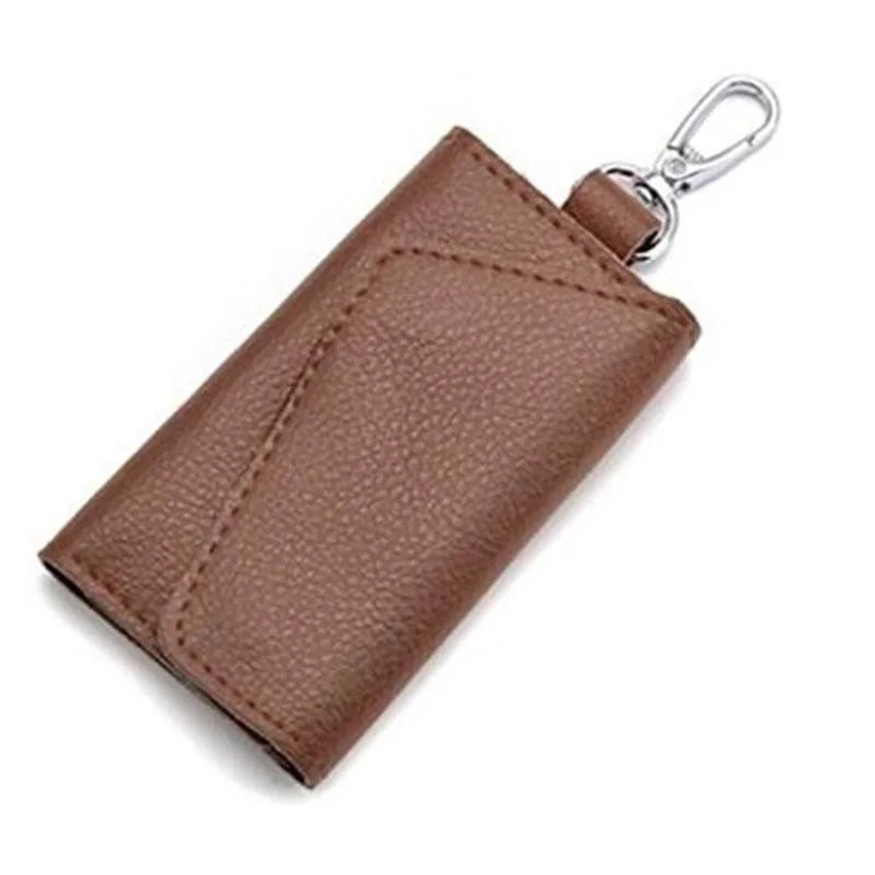 Leather Keychain Men Women Key Holder Organizer Pouch PU Case Split Ca