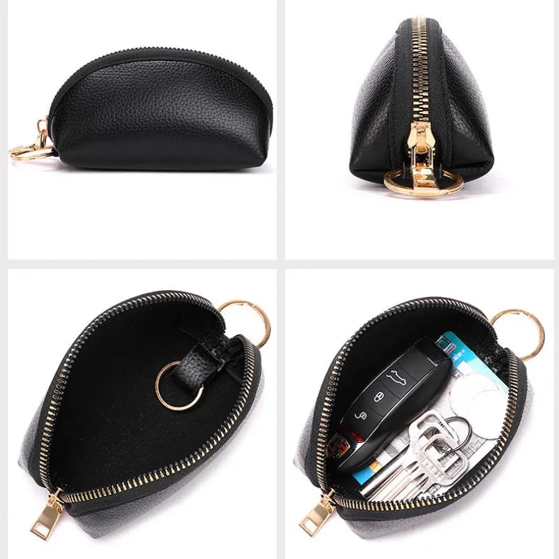 Soft Leather Key Holder Organizer Pouch Men Women Car Key Wallet House