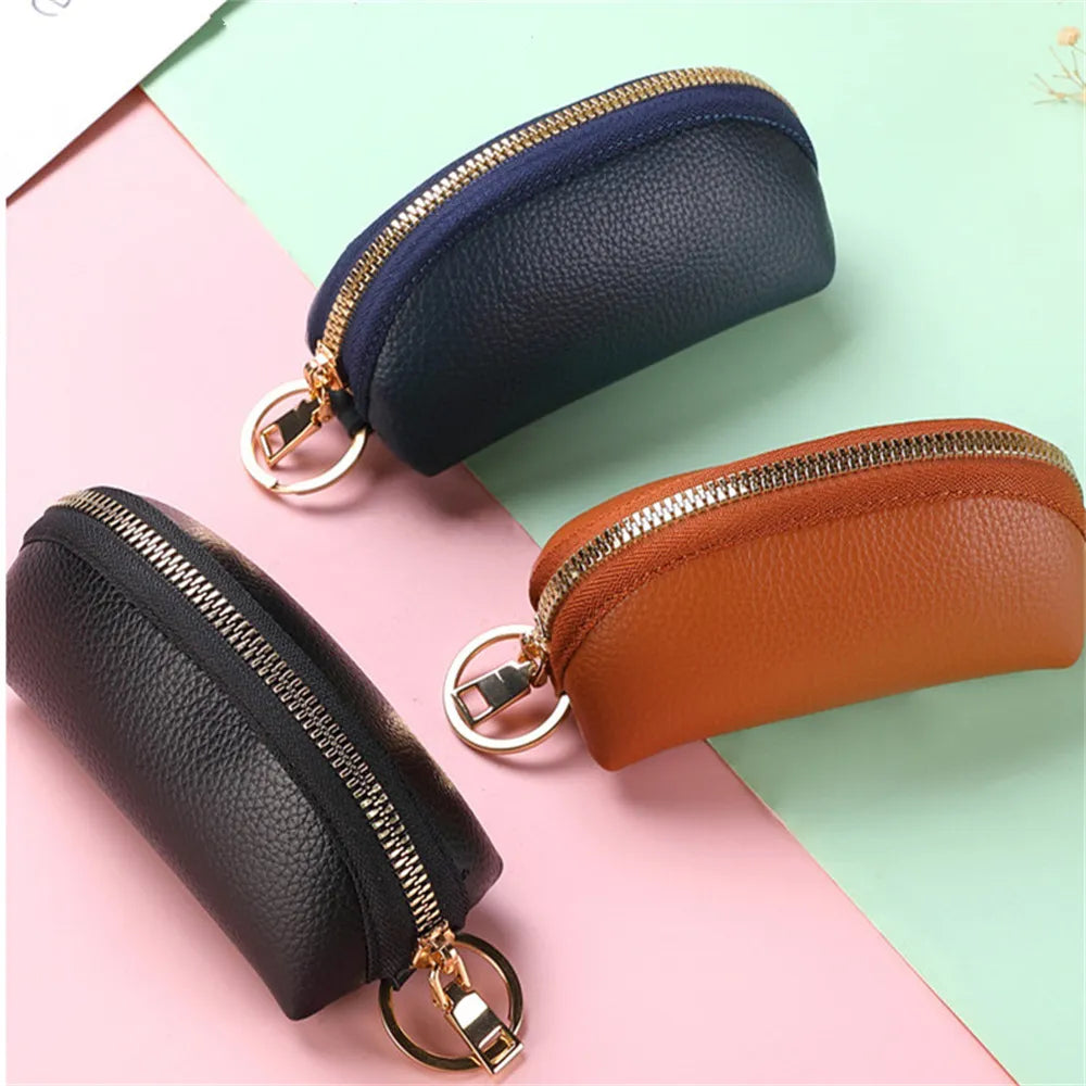 Soft Leather Key Holder Organizer Pouch Men Women Car Key Wallet House