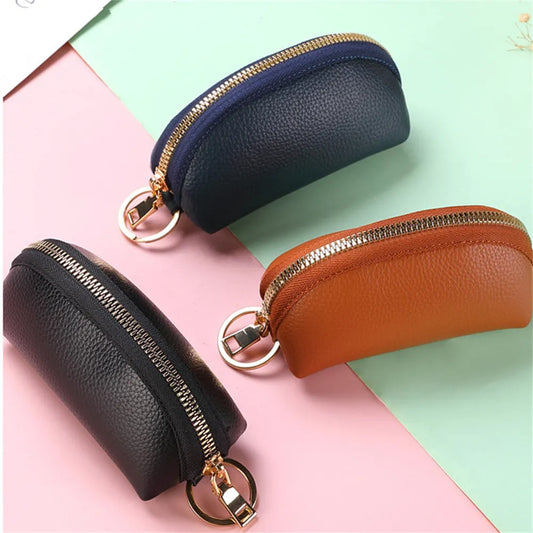 Soft Leather Key Holder Organizer Pouch Men Women Car Key Wallet House