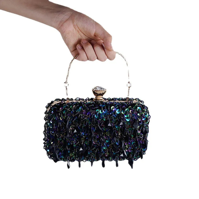 2022 New Women's Evening Bags Fashion Luxury Sequin Beaded Banquet Han