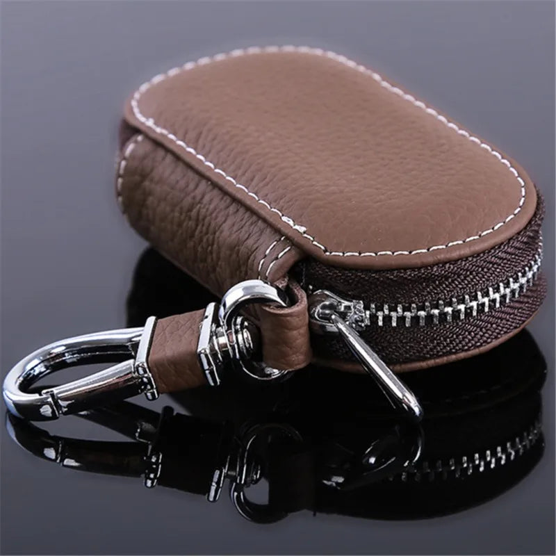 Leather Keychain Men Women Key Holder Organizer Pouch PU Case Split Ca