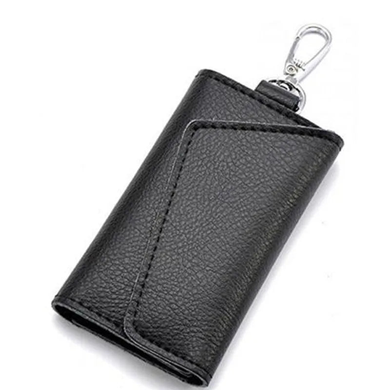 Leather Keychain Men Women Key Holder Organizer Pouch PU Case Split Ca