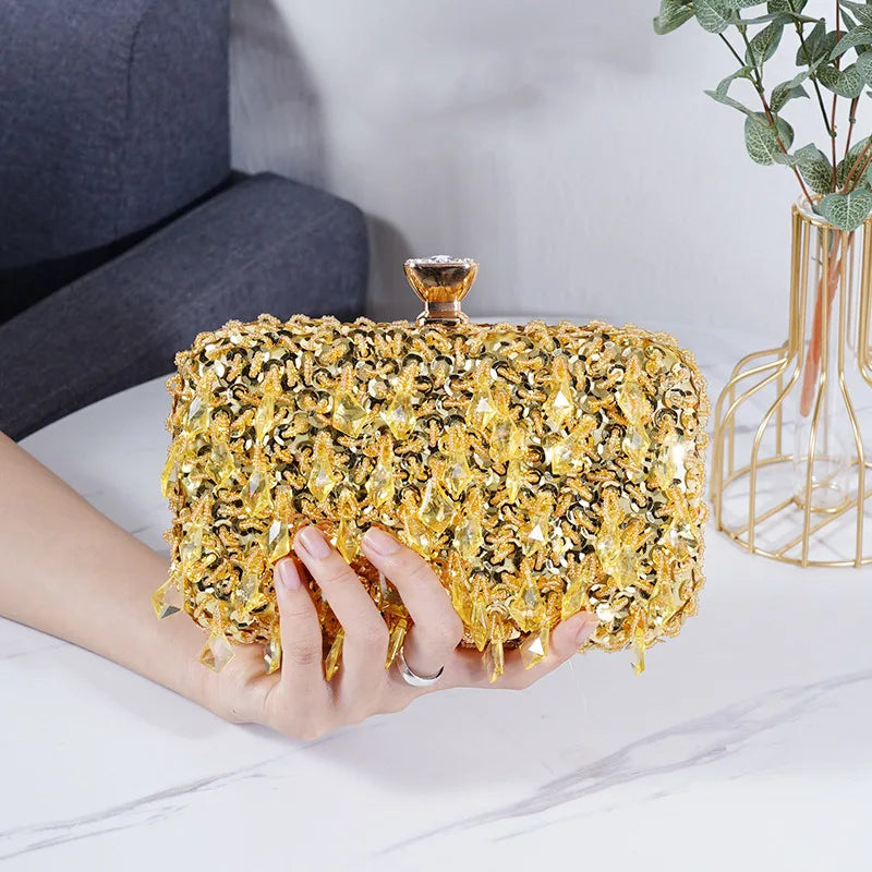 2022 New Women's Evening Bags Fashion Luxury Sequin Beaded Banquet Han