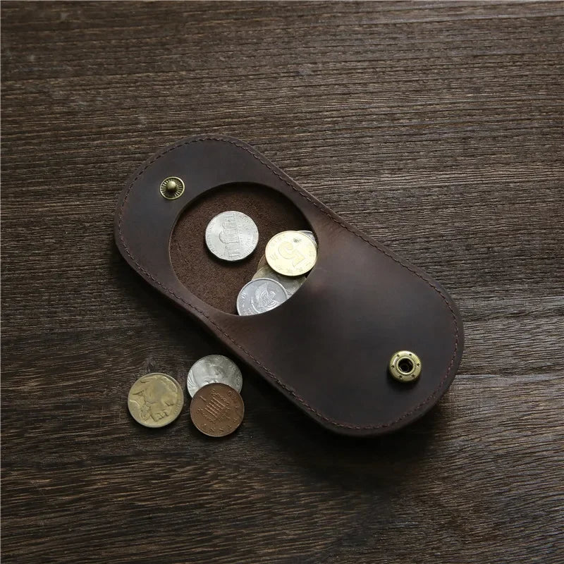 Women's Small Genuine Leather Coin Wallet Children Mini Purses Hasp Mo