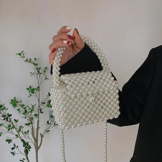 2023 Pearl Crossbody Bags Handmade Beaded Pearl Handbags Fashion Girl 