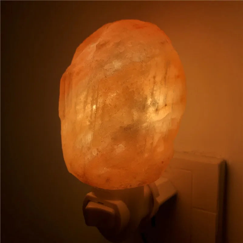 Himalayan Salt Lamp NHimalayan Salt Lamp Natural Crystal Hand Carved Night Light Home Decoratural Crystal Hand Carved Night Light Home Decor Air Purifying with Plug Release Negative Ions Warm White