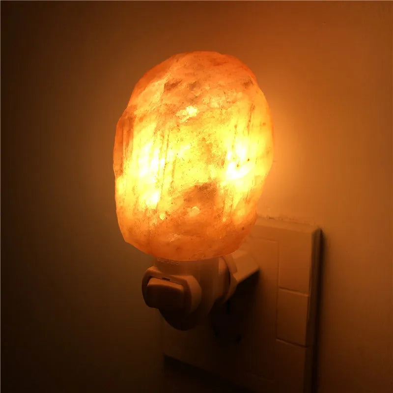 Himalayan Salt Lamp NaHimalayan Salt Lamp Natural Crystal Hand Carved Night Light Home Decortural Crystal Hand Carved Night Light Home Decor Air Purifying with Plug Release Negative Ions Warm White